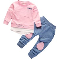Nouveau printemps automne bébé fille vêtements Costume tenues pour bébés enfants T-Shirt pantalon 2 pièces/ensembles enfant en bas âge Costume décontracté enfants survêtements