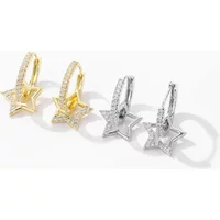 Gold Silver Color Hollow Star Hoop Earrings for Women Fashion Party Jewelry Small Creole Boucle D'oreille Pendientes