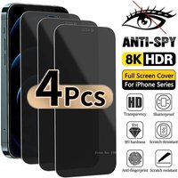 4PCS Anti-Spy Glass For iPhone 16 15 14 13 12 11 PRO MAX Privacy Screen Protectors For iPhone XR XS Max 7 8 Plus Tempered Glass