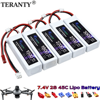 7.4V 2S Lipo Battery Rechargeable Lithium Polymer Batteries 1500-3000mAh 45C RC Car Drone Helicopter Aircraft Model Parts Toys