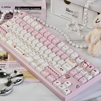Cherry cake girl heart cartoon pink magnetic axis keyboard keycap original height 61/64/68/75/87/98