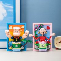 Printmaking Series 3D Assembly Popeye Toy Building Blocks Puzzle Cartoon Mural Toy Gift Small Particle Building Blocks