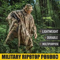 Multi-Functional Camouflage PU Coated Extended Length Waterproof Riding Raincoat for Mountain Climbing Outdoor Cycling