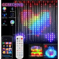 Led Smart Curtain Lights New Year's Garland App RGB Fairy Lights DIY Music Change Display for Window Christmas Room Decoration
