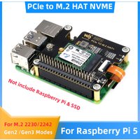PCIe to M.2 HAT for Raspberry Pi 5 NVME High Speed Expansion Board 16P Cable GPIO Header Fit for Active Cooler for RPI 5 Pi5