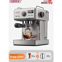 HiBREW 20Bar Semi-automatische Espressomachine Temperatuur Verstelbare 58mm Filterhouder Koud/Warm Koffiezetapparaat Metal CaseH10A