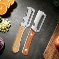 Household Kitchen Peeler Stainless Steel Vegetable Peeler Wooden Handle Peeling and Slicing Fruits and Vegetables Kitchen Tool
