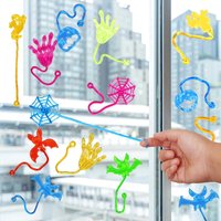 10Pcs Spider Web Elastic Sticky Stretchable Climbing Hand Novelty Toys for Kids Halloween Birthday Party Decorations Gifts