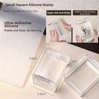 New Transparent Nail Art Stamping Plates Reusable French Silicone Nail Stamper Square DIY Nail Stencil Template Manicure Tools