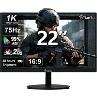 Tiansu 22 Inch 75Hz PC Gaming Monitor IPS LED Display 1920*1080P 99%sRBG FHD HDMI/Gaming Computer Screen Monitor