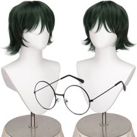 Anime Jujutsu Kaisen Maki Zenin Cosplay Wig Short Green Hair Glasses Shimetsu Kaiyuu Halloween Party Wigs
