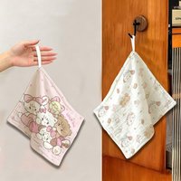 Cute Cat Mikko I-illustrations Hanging Kitchen Towel, Polyester Cotton Material, Multipurpose Hand Wiping Towel for Family