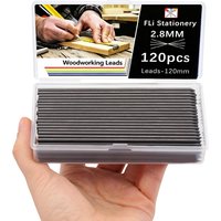 120pcs/box 2.8mm 2B Woodworking Pencil Replacement Lead Refill, Carpenter Marking Accessories for Construction Engineer Tool