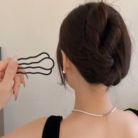 Metal U-Shaped Hair Fork Combs Simple Back of Head Hair Pin Clip Hair Side Combs Updo Hair Sticks Hair Styling Tool Ornament Z