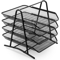 Mesh Desk Organiser 4 Tier Letter Tray Organizer Office Desktop Document Paper File Storage Mesh Filling Collection