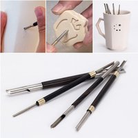 Double-headed Ceramic Hole Puncher Ceramic Teapot Spout Hole Punching Wooden Handle Flower Pot Hole Punching Pottery Tools