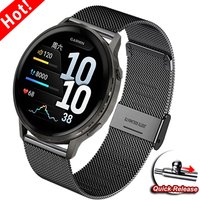 20 22mm Stainless Steel Strap For Garmin Venu 4 3 2 Active 6 5 Metal Bracelet Forerunner 165 570 265 255 Vivoactive 6 Watchbands