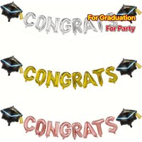 10Pcs Graduation Season Happy Decoration Aluminum Film Balloon Graduation Happy Balloon Supplies