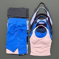 2 Piece Yoga Clothes Women's Tracksuit Athletic Wear Pilates Fitness Suit Gym Workout Push Up Clothes Sports Top Leggings Suit