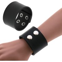 Black Leather Wristband Cuff Wrap Goth Punk Rock Bracelet For Men Women Handmade Bangle Jewelry