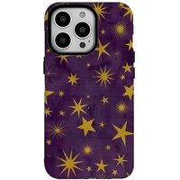 Purple and Yellow Star Cartoon Graffiti Case for IPHONE 16 ProMax 15 14 13 12 11 PRO Plus XR Acrylic TPU Two in One Phone Cases