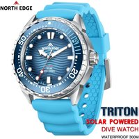NORTH EDGE 2025 New TRITON Solar Powered Dive Watch Men Luxury Quartz Watches For Men 316L Stainless Steel Case Waterproof 300M image 4