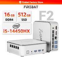 Firebat F2 Mini PC Intel Core i5-14450HX 10-Core 16-Thread Windows 11 16GB DDR4 RAM 512GB PCIe SSD WiFi 6 BT5.2 Triple Display