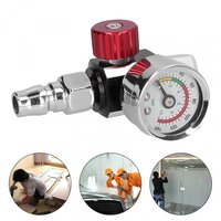 G1/4in Thread Spray Paint Gun Air Pressure Regulator Pressure Regulating Adjusting Valve Gauge Paint Sprayer Air Regulator Gauge