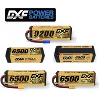 DXF Lipo Battery 6500mAh 4S 14.8V 15.2V Grade A LCG HV Battery Hardcase with XT90 EC5 Connector for RC Model Car Boat Truck