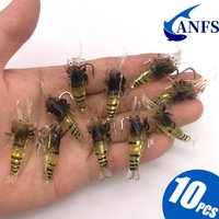 10pcs Soft Shrimp Shaped Fishing Lure With Hook, Bait Kit For Outdoor, Fishing Accessories