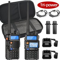 Baofeng UV-5R 8W Walkie Talkie Portable Tri-Power Two Way Radio Communication VHF UHF Receiver Long Range Headset For Camping