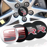 4pcs/set Car Styling Wheel Center Caps Hub Stickers Accessories For SEAT Cupra FR Racing Arona Ibiza 6j Leon Mk1 Mk2 Ateca Altea