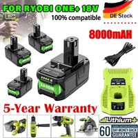 18V 8000mAh Lithium-Akku für Ryobi P108 Plus P104 P105 P107 RB18L50 RB18L40 wiederaufladbarer Akku