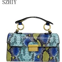 New Brand Luxury Designer Handbag Women Snake Pattern Leather Crossbody Purses Fashion Small Shoulder Bag Square Bolsa De Ombro