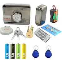 AA Battery Rim Electronic Lock Electric Gate Lock Mute RFID Door Lock Cabling-free Home Door Gate Security Lock