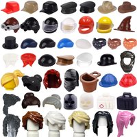 MOC City Building Blocks Figure Body Parts Creative Accessories Girl Hair Police Hat Scarf Beard Backpack MOC Bricks Toys T02