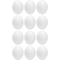 12 Pcs Simulated Bird Eggs Durable Plastic Solid Fake Mini Toys Accessories Dove Coop Reproduction Support Pet Products Bird