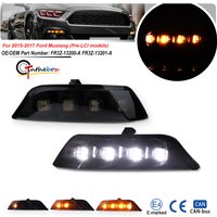 2X Led Amber+White Dynamic Front Turn Signal Light DRL Daytime running light For Ford Mustang 2015-2017 Shelby GT350 OBC canbus