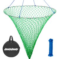 Green Foldable Drop Fishing Net Portable Prawn Baits Crab Shrimp Net Drop Landing Fishing Pier Harbors Pond Net Crab Catch Net