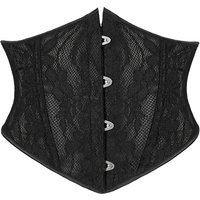 Vintage Corset Belts for Women Waist Trainer Shaper Double Lace Slimming Fish Boned Under Bust Belt Shapewear Gothic Waist Clip