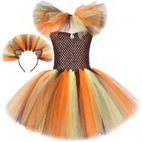 Girls Lion King Costume Holiday Party Tutu Princess Dresses Fancy Animal Cosplay Carnival Halloween Costume for Kids Clothes Set