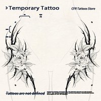 Temporary Tattoos Sexy Dark Bramble Rose Herbal Juice Tattoo Stickers Fake Tatto Festivals Accessories Tatoo Waterproof Party