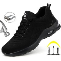 Anti-puncture Security Protective Shoes Air Cushion Work Sneakers Steel Toe Work Shoes Men Women Safety Shoes Light Breathable