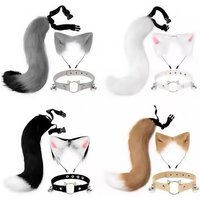 Handmade Halloween Cat Ear Tail Set Cosplay Props Exhibition Game Theme Adult Accessory Cat Tail Headband Set
