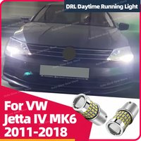 2x Car LED DRL For Volkswagen VW Jetta IV MK6 2011 2012 2013 2014 2015 2016 2017 2018 LED Daytime Running Light Bulbs With Lens