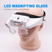 Hands-Free Magnifying Glasses With Illuminated 1.5x-8x Magnification USB Rechargeable For Solder Repair Watchmaking Maintenance