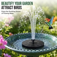 Garden Landscape Solar Fountain Pump with 6 Nozzles Bird Bath Water Feature Outdoor Decorative Water Circulation Device for Pond