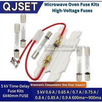 5pcs/1set 5KV Special Microwave Oven Fuse 6X40MM 0.65A 0.7A 0.75A 0.8A 0.85A 0.9A High-Voltage Fuse Holder Kit 5000V 700mA 6*40