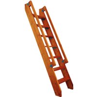 Wooden ladder Duplex loft stairs Indoor straight ladder with handrails Solid wood single Wooden retro one-word ladder