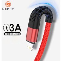 3A USB Cable For iPhone 14 13 12 11 Pro Max X XR SE 6s 7 8 Plus 1m 2m 3m Lead Mobile Phone Fast Charging Cord Data Charger Wire